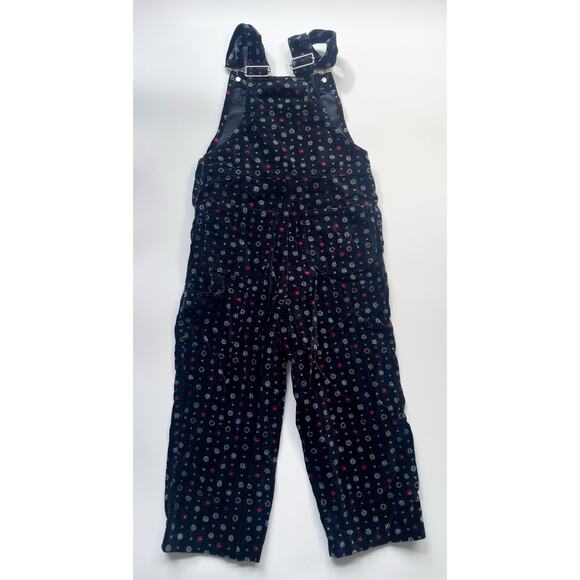 Girl's Vintage Black Floral Old Navy Bib Overalls Size 6/7 - Picture 4 of 6